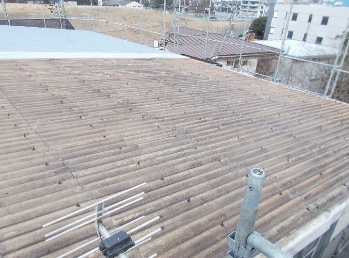 株式会社S様 屋根外壁アスベスト封じ込め強度UP遮断熱塗装工事ビフォー